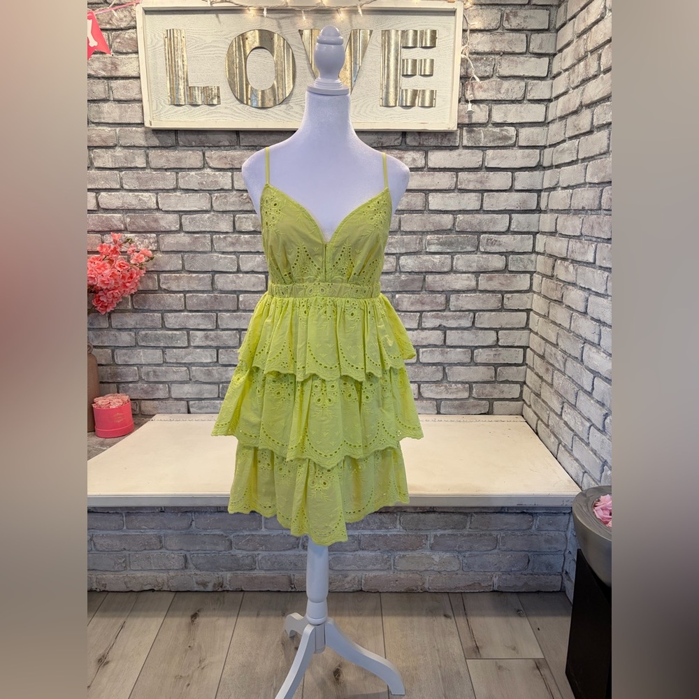 Yellow tiered dress